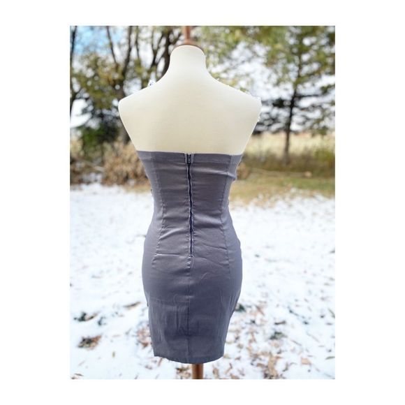 Ruby Rox Silver Metallic Mini Dress Sequins Mini Sparkle Sz 9 - Picture 6 of 10